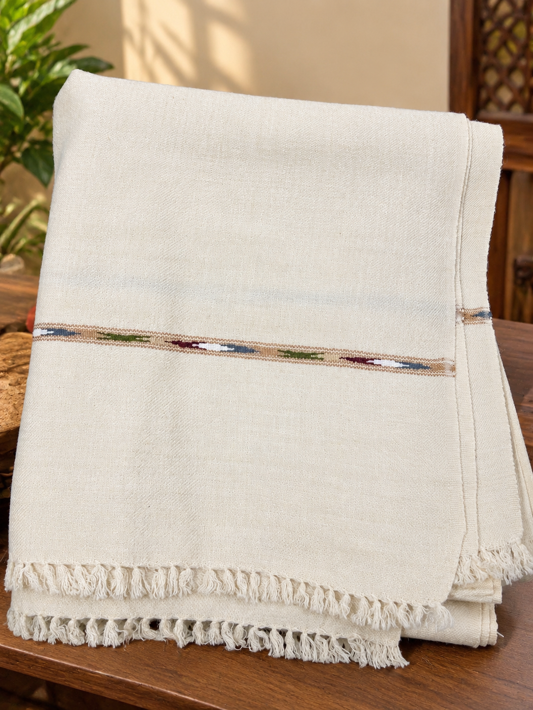 Pashmina Shawl – Hand-Made Khaddi Single Line Men’s Shawl