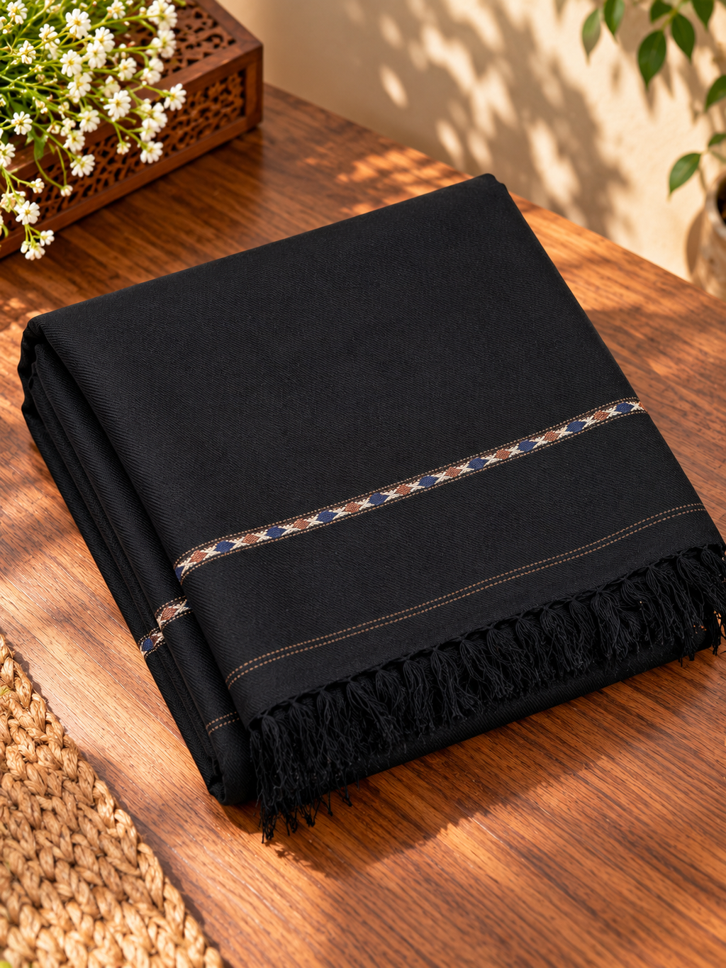 Black Shawl | 70/30 Acrylic – 3 Gauge