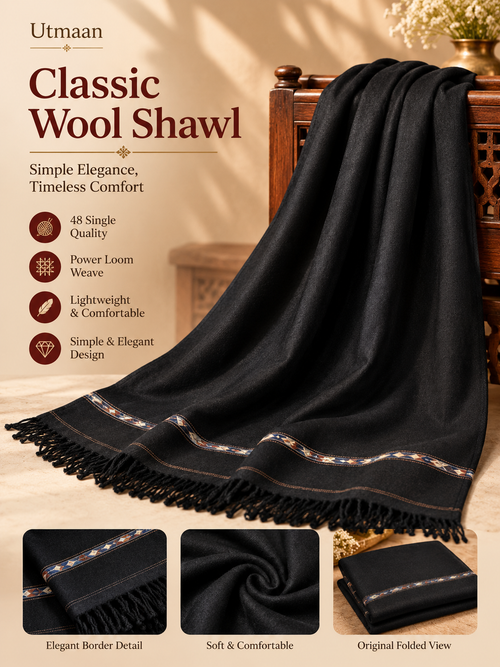Black Shawl | 70/30 Acrylic – 3 Gauge